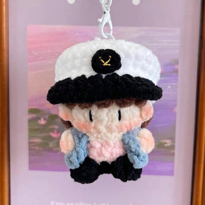 Art Toy Familia - Bigbang G - Dragon Crochet Doll Keychain, Kpop Handmade Chibi Amigurumi Doll Gift, C010 Navy