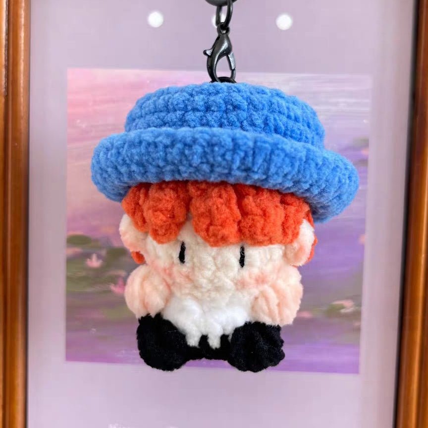 Art Toy Familia - Bigbang G - Dragon Crochet Doll Keychain, Kpop Handmade Chibi Amigurumi Doll Gift, C010 Headphone Red Hood