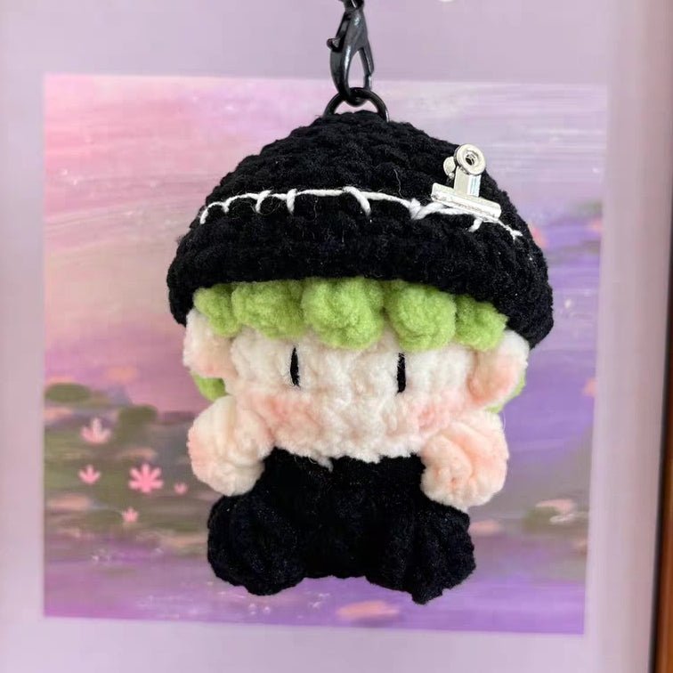 Art Toy Familia - Bigbang G - Dragon Crochet Doll Keychain, Kpop Handmade Chibi Amigurumi Doll Gift, C010 Green Hair