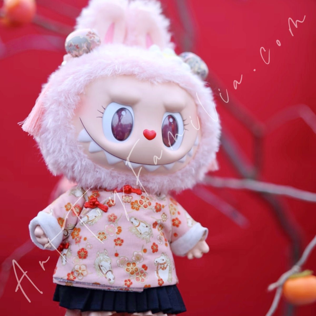 Art Toy Familia - Doll Cloth Year of the Horse Cheongsam Set For Labubu - 166 Cloth Only No Doll Pink - 38cm