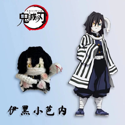 Art Toy Familia - Demon Slayer Crochet Doll, Kimetsu No Yaiba Plush Keychain, Chibi Amigurumi Doll Gift, C013 Iguro Obanai