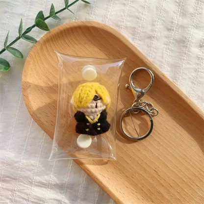 Art Toy Familia - One Piece Handmade Crochet Doll,Chibi Amigurumi Keychain Gift,C015 Sanji Random Color