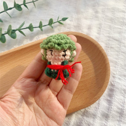 Art Toy Familia - One Piece Handmade Crochet Doll,Chibi Amigurumi Keychain Gift,C015 Zoro Random Color
