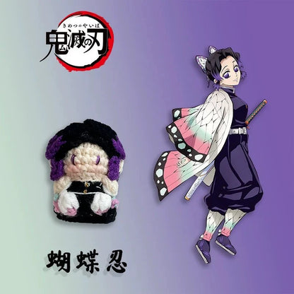 Art Toy Familia - Demon Slayer Crochet Doll, Kimetsu No Yaiba Plush Keychain, Chibi Amigurumi Doll Gift, C013 Kochou Shinobu