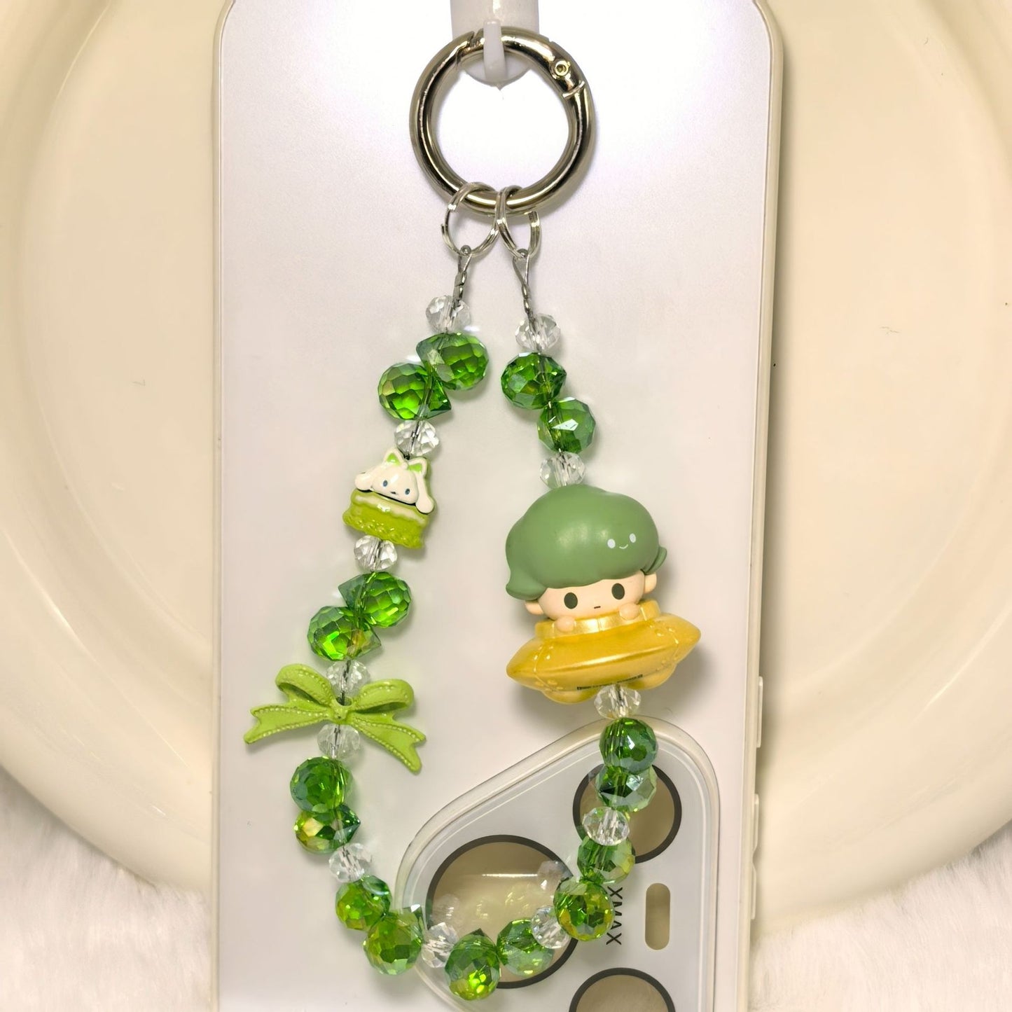 Phone Charm | Pop Bean Crystal Bead Dangling Chain