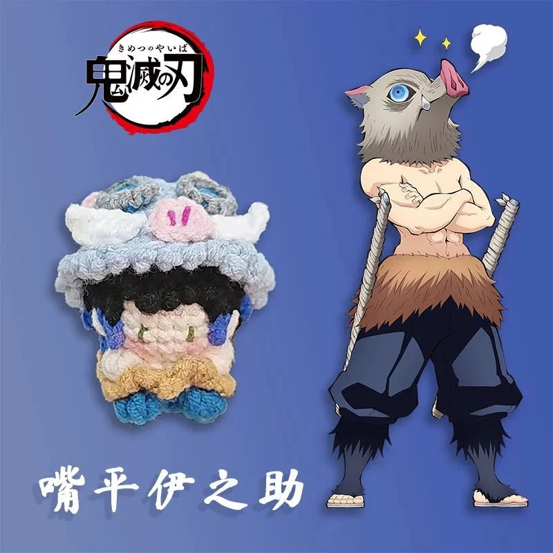 Art Toy Familia - Demon Slayer Crochet Doll, Kimetsu No Yaiba Plush Keychain, Chibi Amigurumi Doll Gift, C013 Hashibira Inosuke