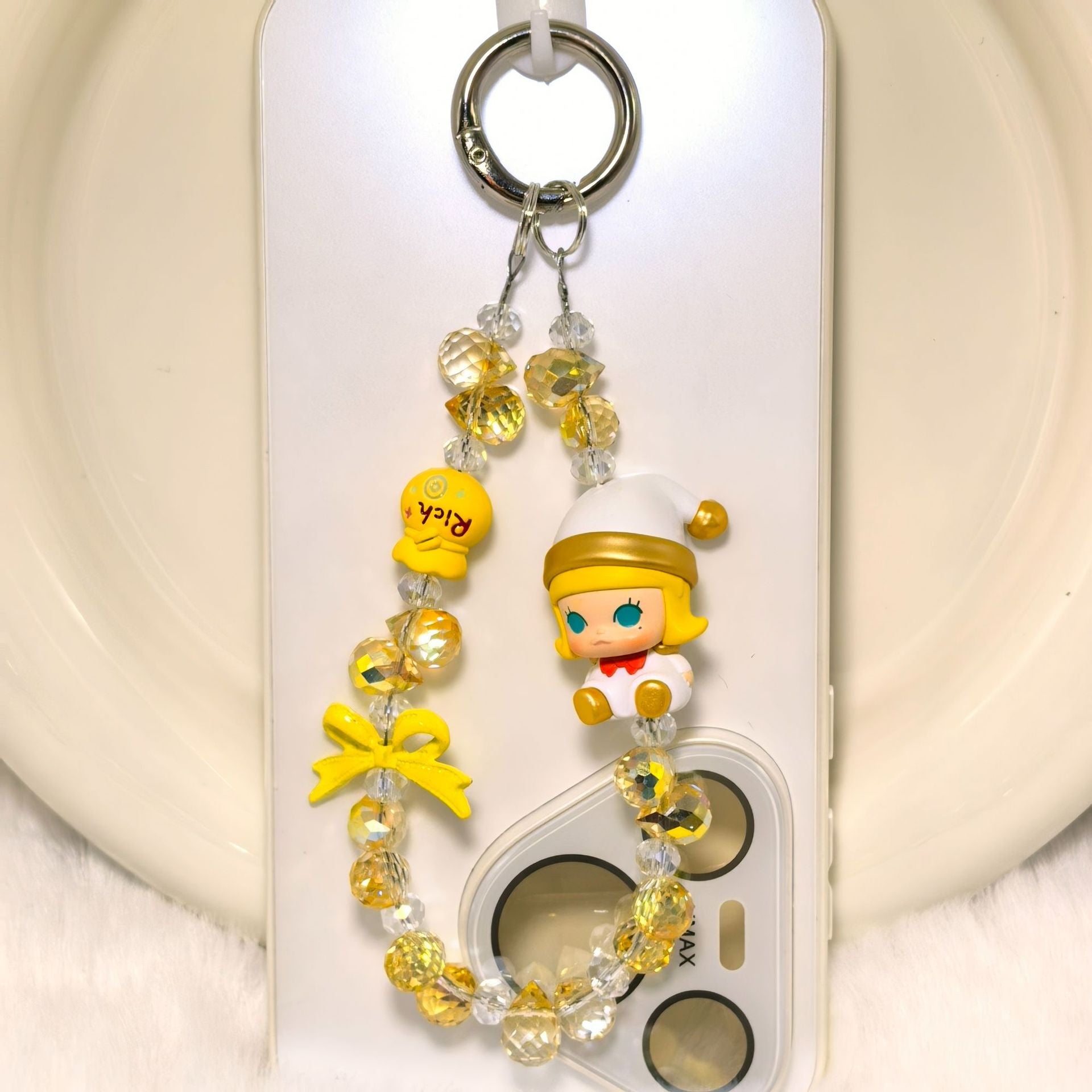 Phone Charm | Pop Bean Crystal Bead Dangling Chain