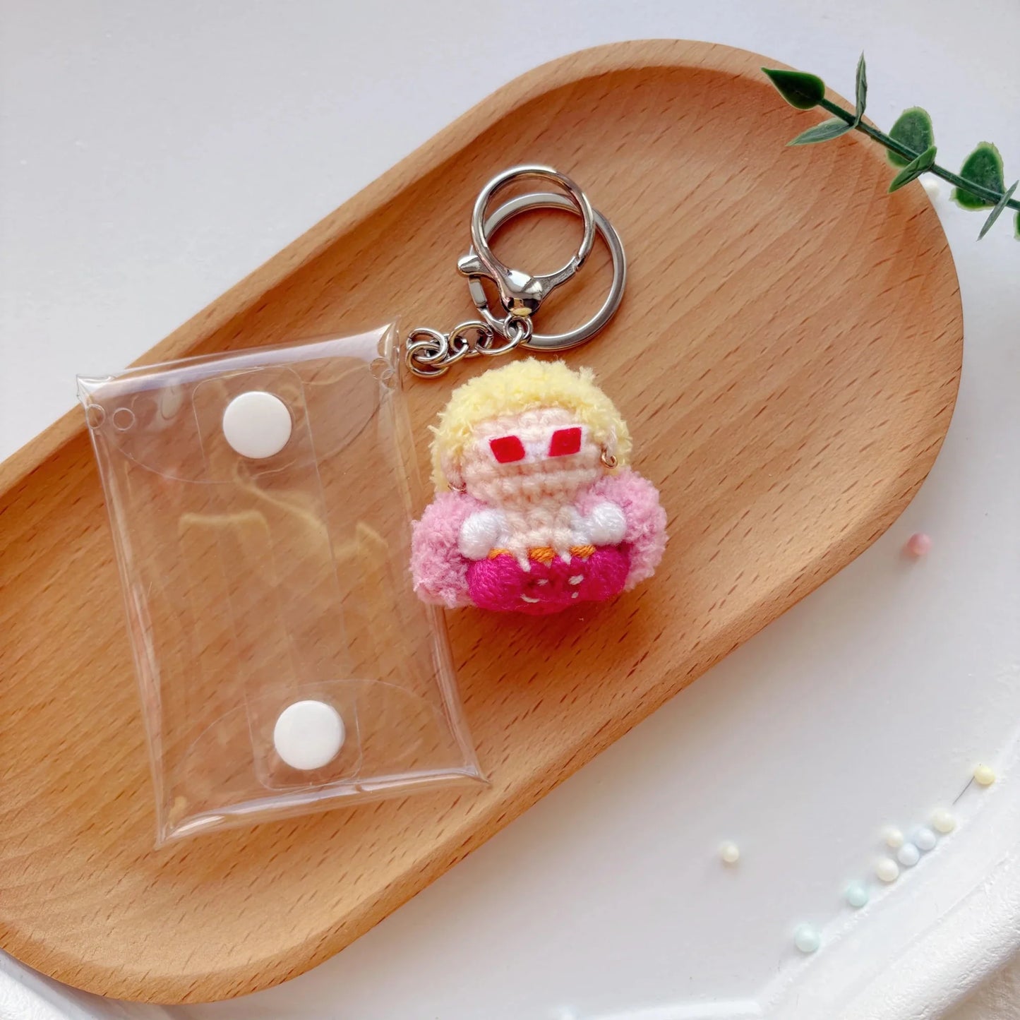 Art Toy Familia - One Piece Handmade Crochet Doll,Chibi Amigurumi Keychain Gift,C015 Doflamingo Random Color