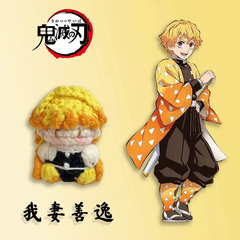 Art Toy Familia - Demon Slayer Crochet Doll, Kimetsu No Yaiba Plush Keychain, Chibi Amigurumi Doll Gift, C013 Agatsuma Zenitsu