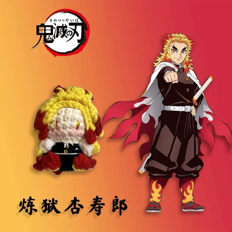 Art Toy Familia - Demon Slayer Crochet Doll, Kimetsu No Yaiba Plush Keychain, Chibi Amigurumi Doll Gift, C013 Rengoku Kyoujurou