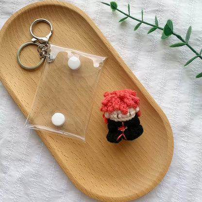 Art Toy Familia - Naruto Mini Crochet Keychain Doll, Chibi Amigurumi Doll Gift, C014 Sasori Random Color