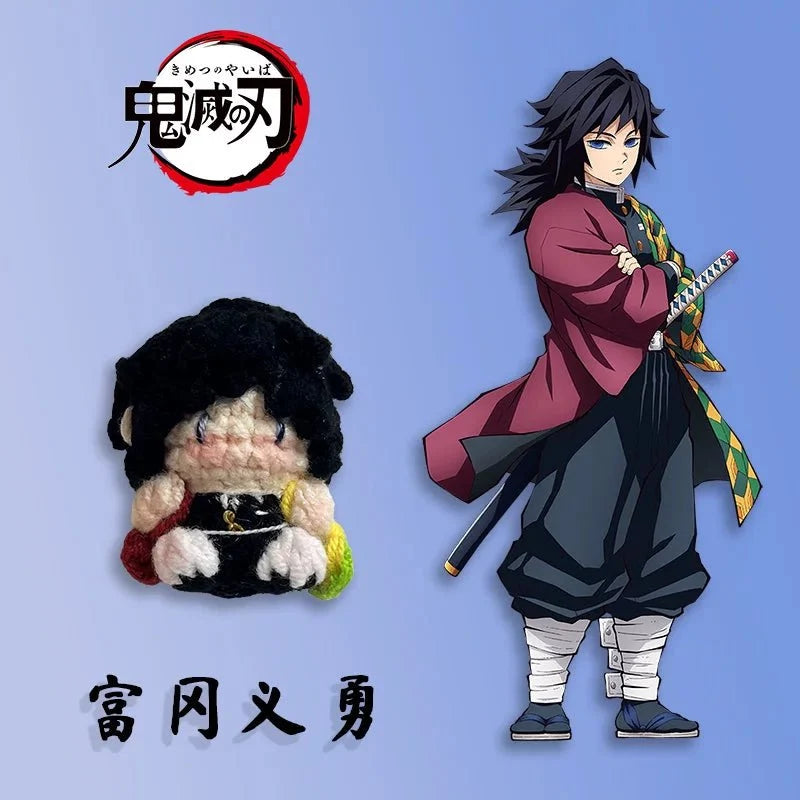 Art Toy Familia - Demon Slayer Crochet Doll, Kimetsu No Yaiba Plush Keychain, Chibi Amigurumi Doll Gift, C013 Tomioka Giyuu