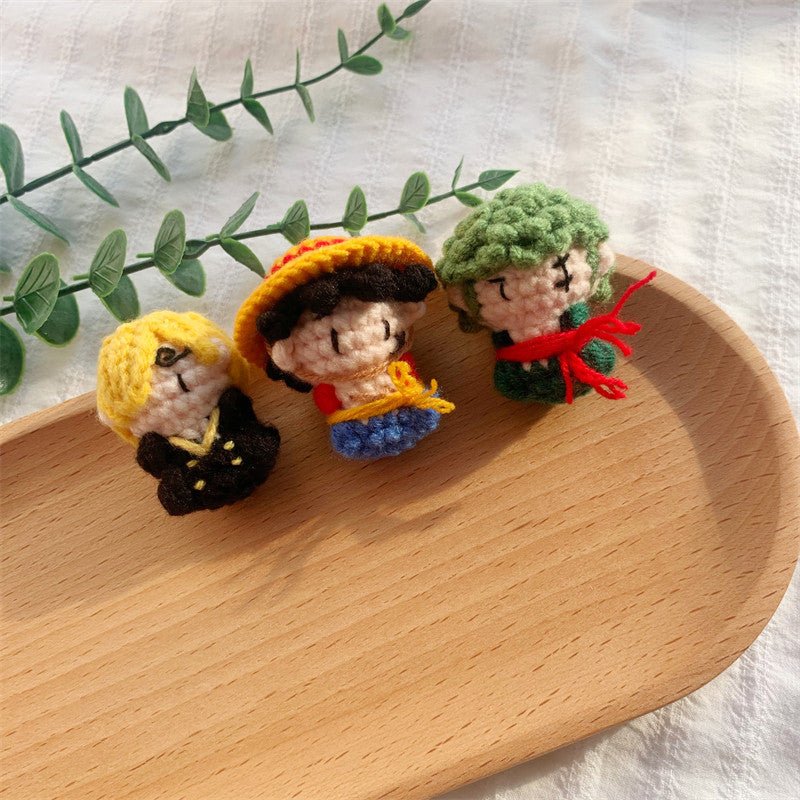 Art Toy Familia - One Piece Handmade Crochet Doll,Chibi Amigurumi Keychain Gift,C015 Sanji Random Color