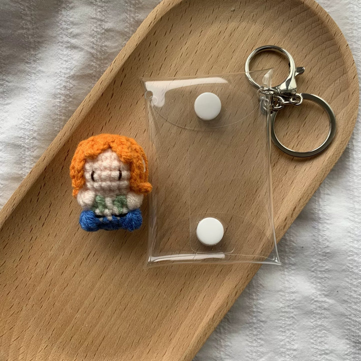 Art Toy Familia - One Piece Handmade Crochet Doll,Chibi Amigurumi Keychain Gift,C015 Nami Random Color