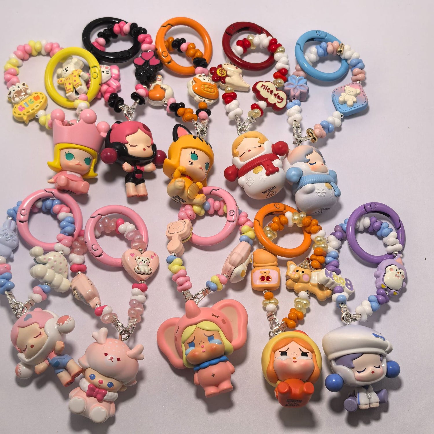 Bracelet Charm | Pop Bean Beaded Chain Pop Mart SKULLPANDA DIMOO MOLLY Figures
