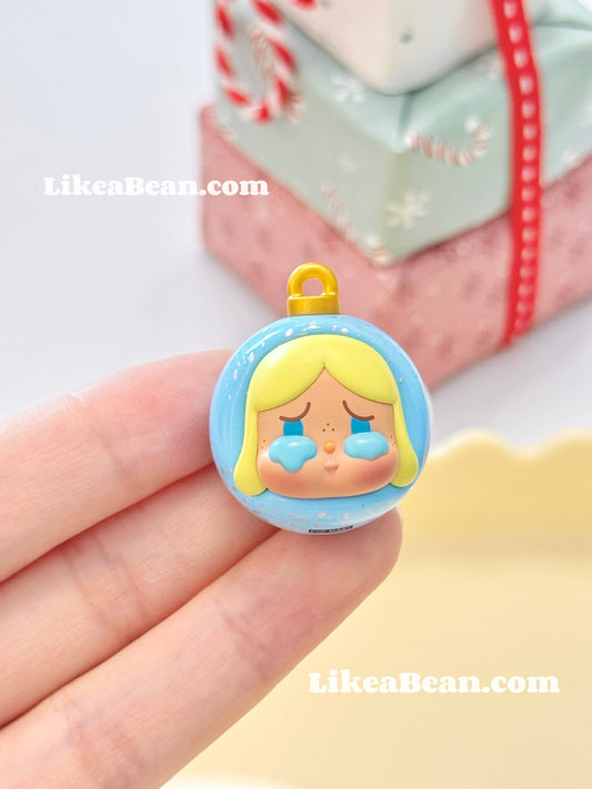 Pop Bean Christmas Ornament Ball Series - Crybaby Silver Moon Blue