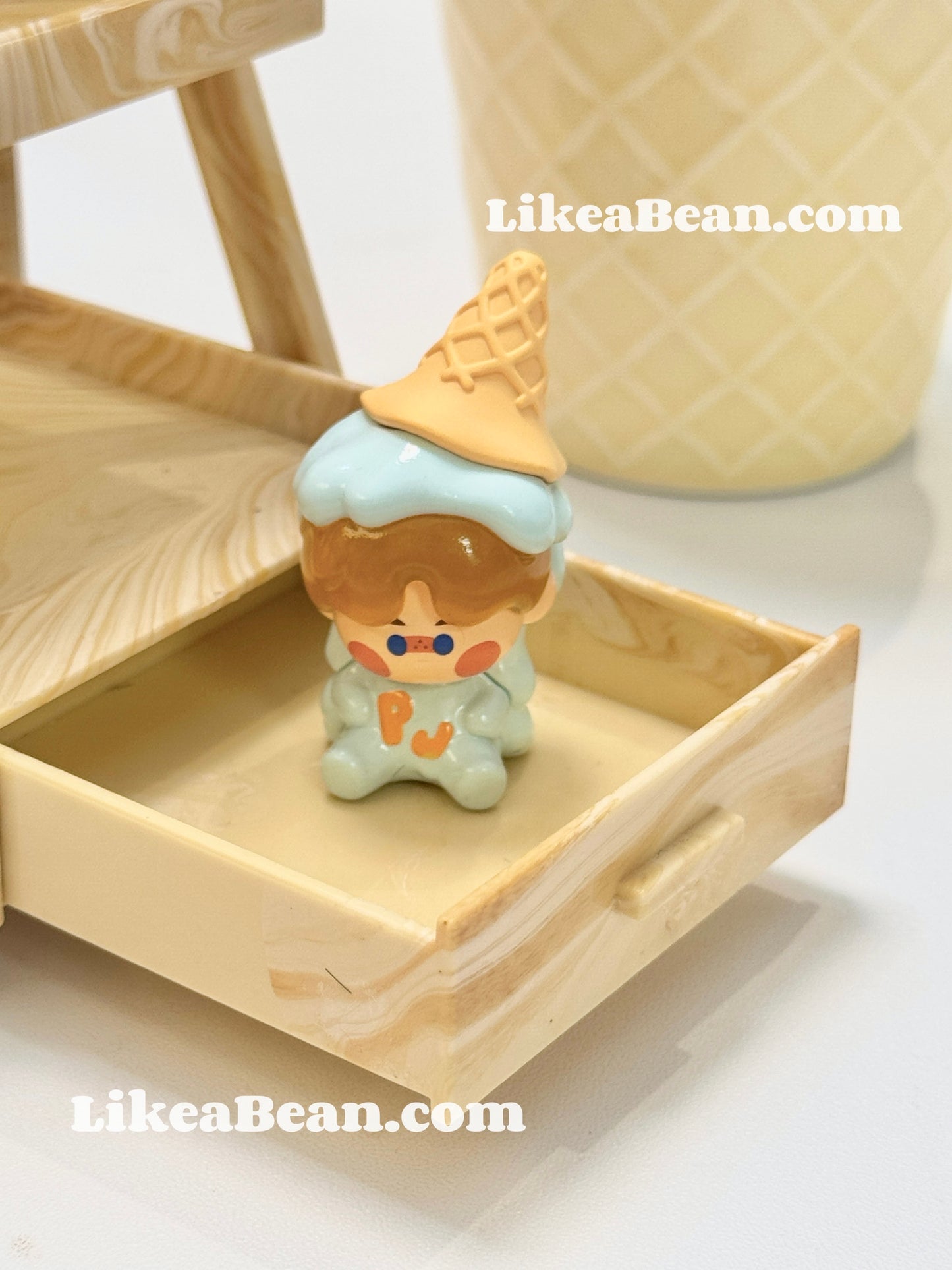 Pop Bean Ice Cream Series (Melted Ice Cream) - Pino Jelly Sea Salt Yogurt Cone
