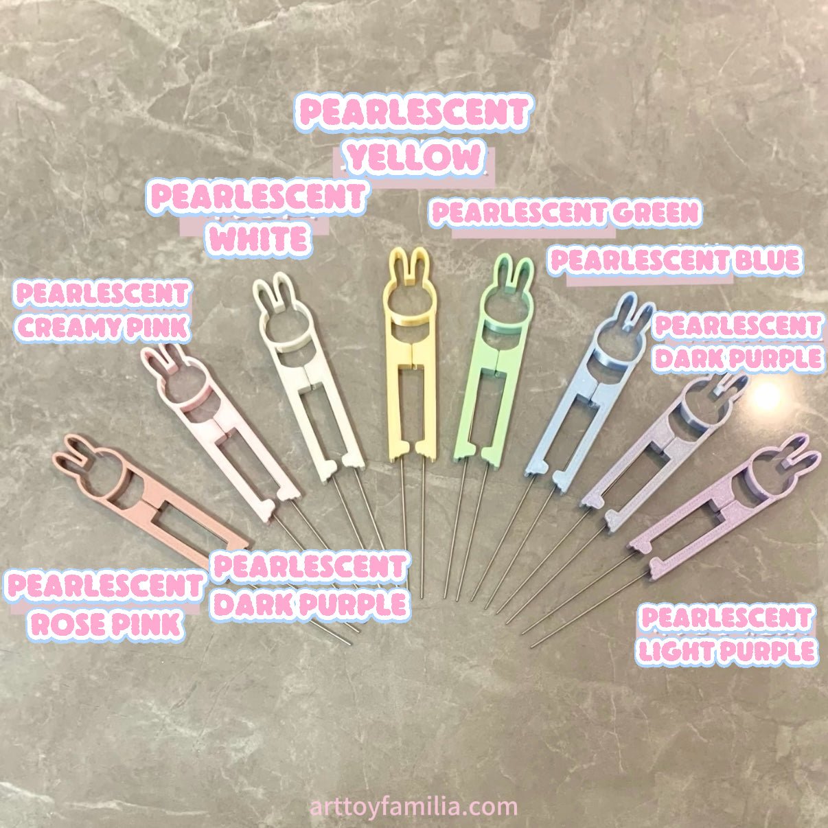 Art Toy Familia - [Pearlescent Color] Rabbit Perler Beads Pen, Beginner - Friendly, Double Needle - B008 Pearlescent Creamy Pink