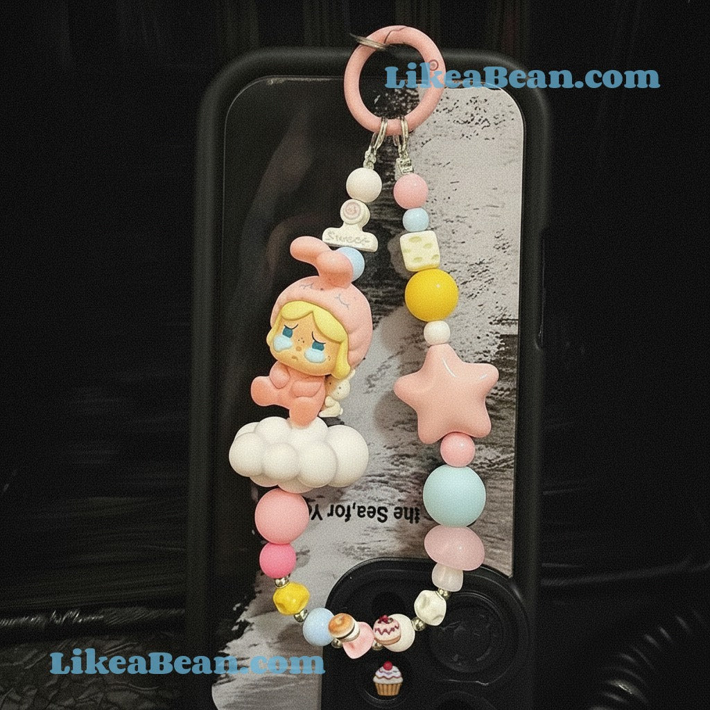 Phone Charm | Handmade Pop Bean Pajama Party Dopamine Chain Crybaby