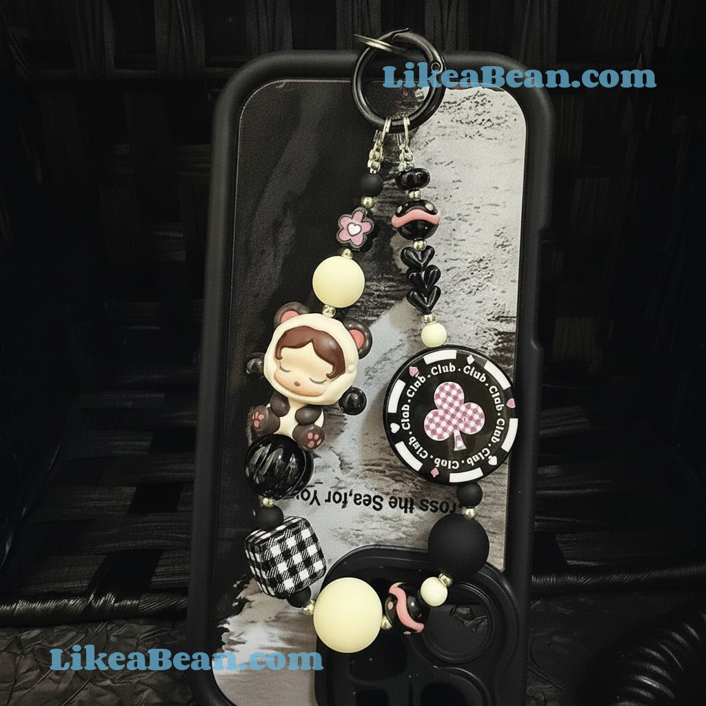 Phone Charm | Handmade Pop Bean Pajama Party Dopamine Chain Skullpanda