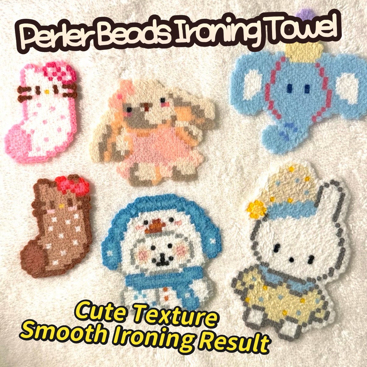 Art Toy Familia - Plush - Touch Ironing Fabric for Perler Beads – Pure Cotton, Heat - Resistant & Reusable - B005
