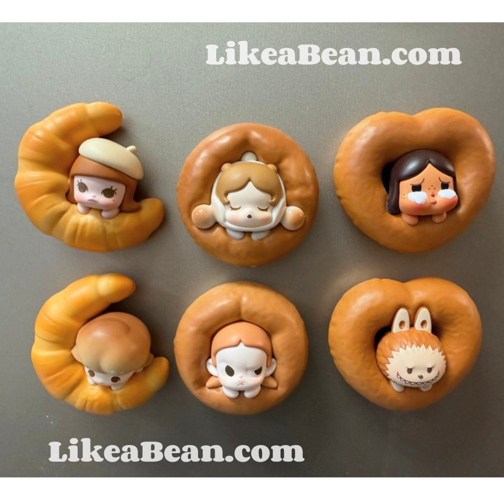 Pop Bean Baked Bread Fridge Magnet Figure Series - Set of 6 beans
