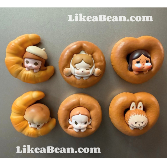 Pop Bean Baked Bread Fridge Magnet Figure Series - Set of 6 beans