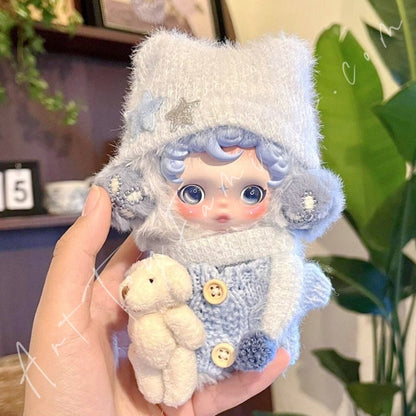Art Toy Familia - Doll Cloth Fluffy Bear Sweater Set For Skullpanda - 124 Cloth Only No Doll Blue Ver.