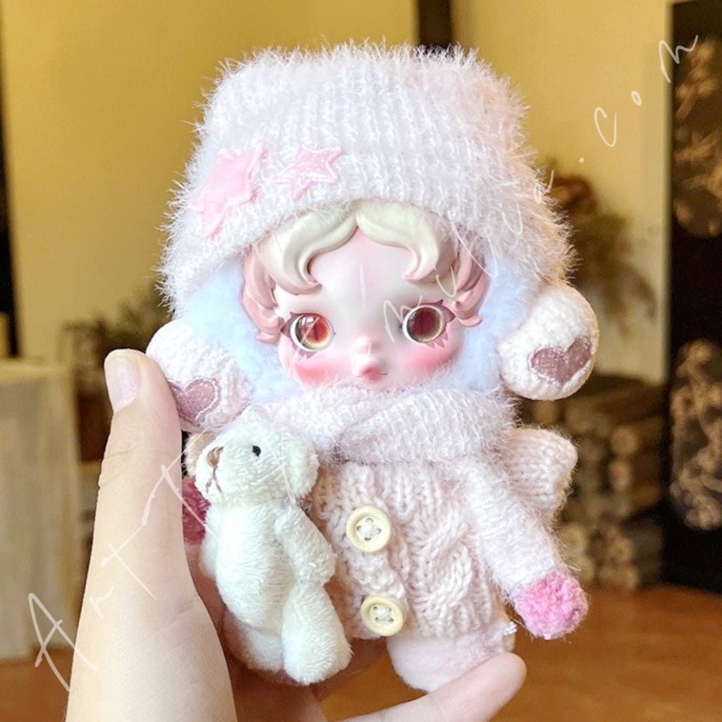 Art Toy Familia - Doll Cloth Fluffy Bear Sweater Set For Skullpanda - 124 Cloth Only No Doll Pink Ver.