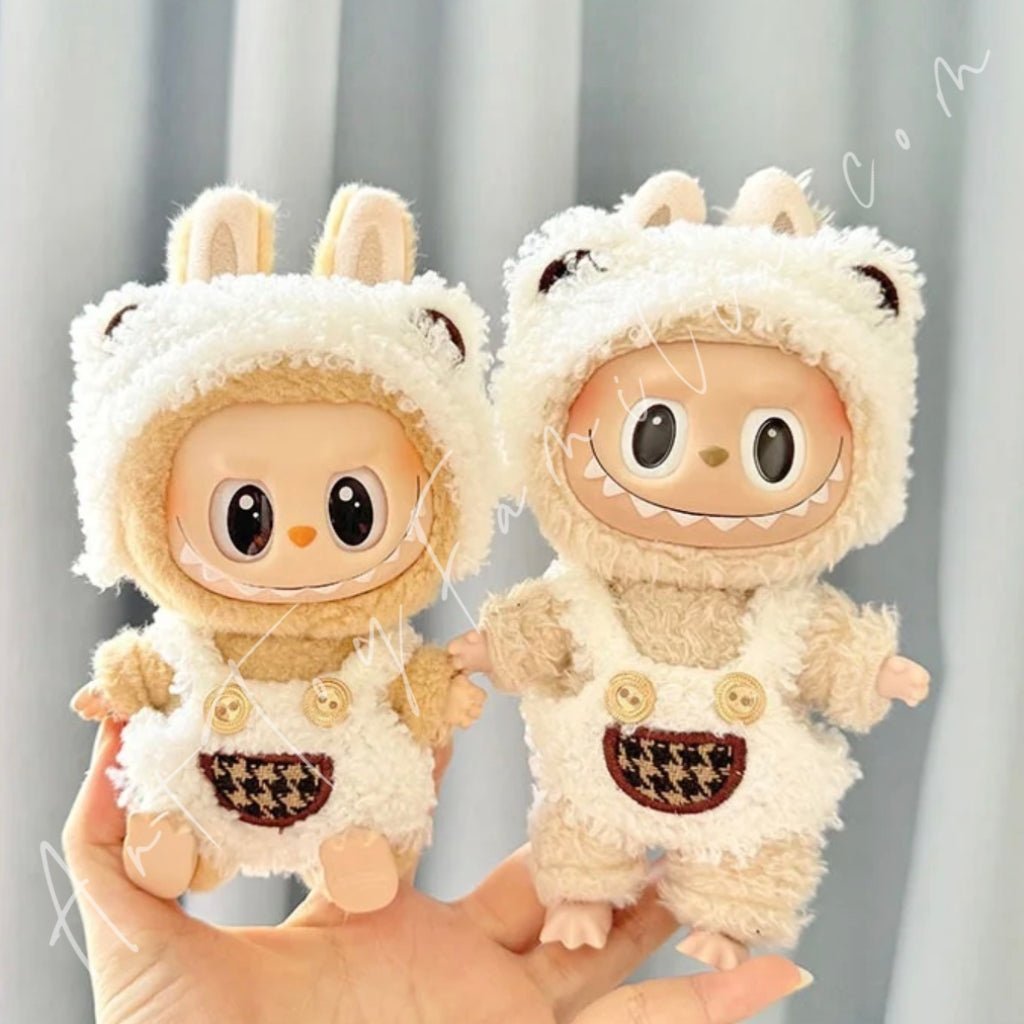 Art Toy Familia - Doll Cloth Curly Plush Bear Overalls Set - 017 Cloth Only No Doll