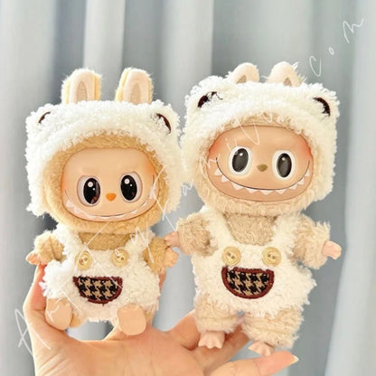 Art Toy Familia - Doll Cloth Curly Plush Bear Overalls Set - 017 Cloth Only No Doll