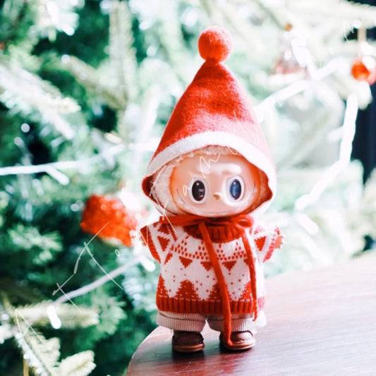 Art Toy Familia - Doll Cloth Elf Fair Isle Sweater Set For Labubu - 126 Cloth Only No Doll