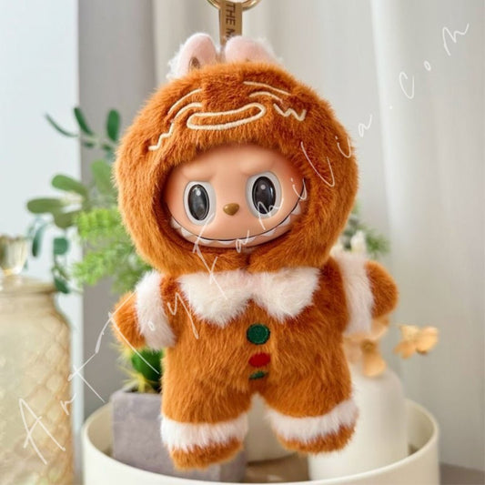 Art Toy Familia - Doll Cloth Gingerbread Man Jumpsuit For Labubu - 127 Cloth Only No Doll
