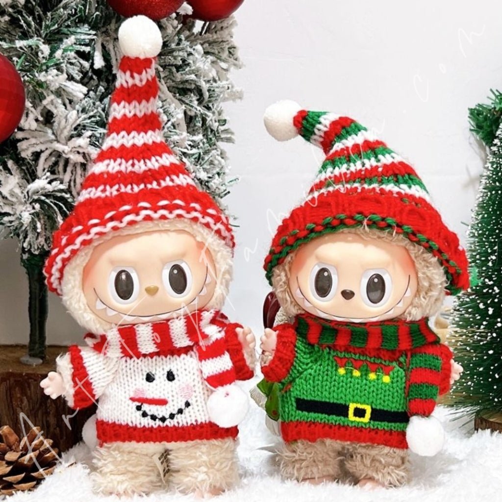 Art Toy Familia - Doll Cloth Lively Christmas Party Set For Labubu - 117 Cloth Only No Doll White Ver.