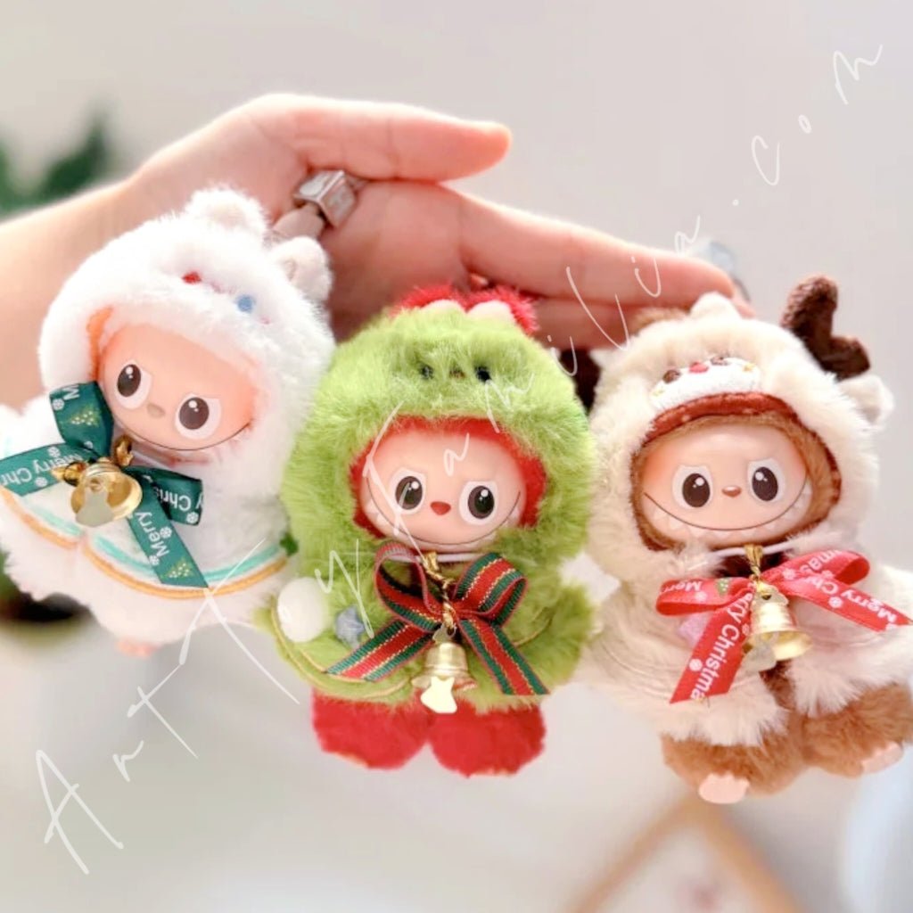 Art Toy Familia - Doll Cloth Mini Christmas Elf Hooded Cape For Labubu - 118 Cloth Only No Doll Snowman