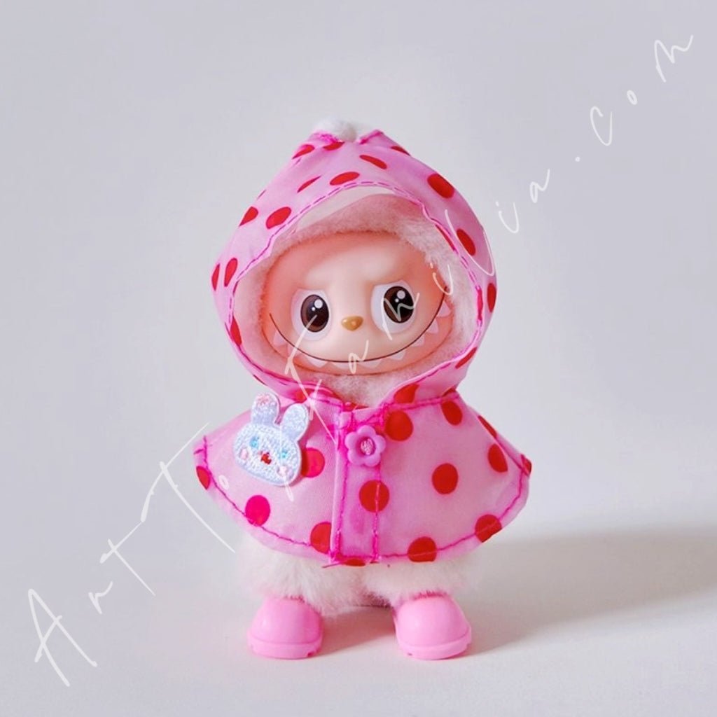 Art Toy Familia - Doll Cloth Mini Colorful Animal Raincoat Set For Labubu - 122 Cloth Only No Doll Light Pink Ver.