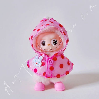 Art Toy Familia - Doll Cloth Mini Colorful Animal Raincoat Set For Labubu - 122 Cloth Only No Doll Light Pink Ver.