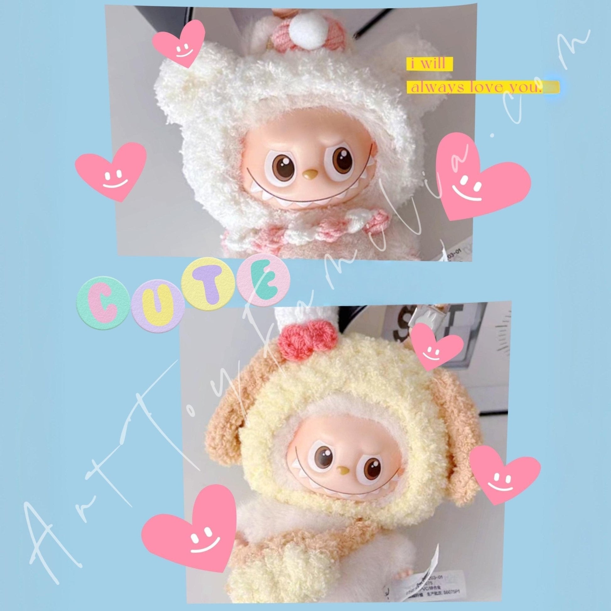 Art Toy Familia - Doll Cloth Mini Sunny Knitwood Set For Labubu - 103 Cloth Only No Doll Puppy