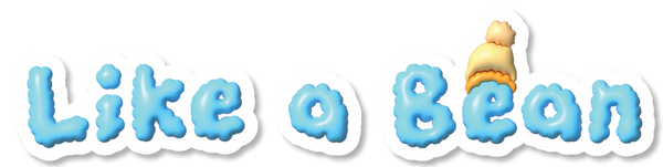 Logo with 'Like a Bean' text and a bean icon on a white background
