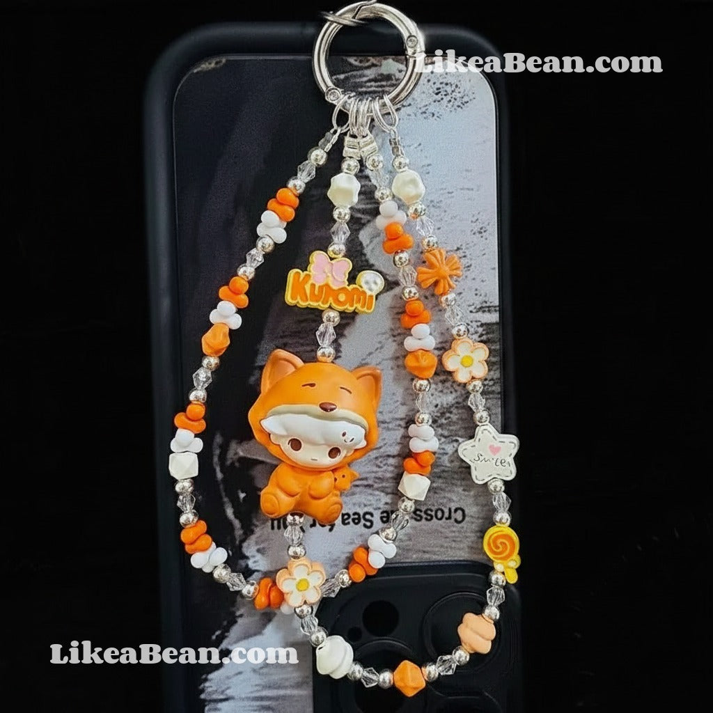 Phone Charm | Handmade Pop Bean Pajama Party Beaded Chain